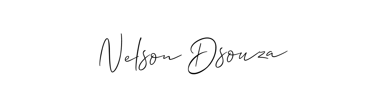 How to make Nelson Dsouza name signature. Use Allison_Script style for creating short signs online. This is the latest handwritten sign. Nelson Dsouza signature style 2 images and pictures png