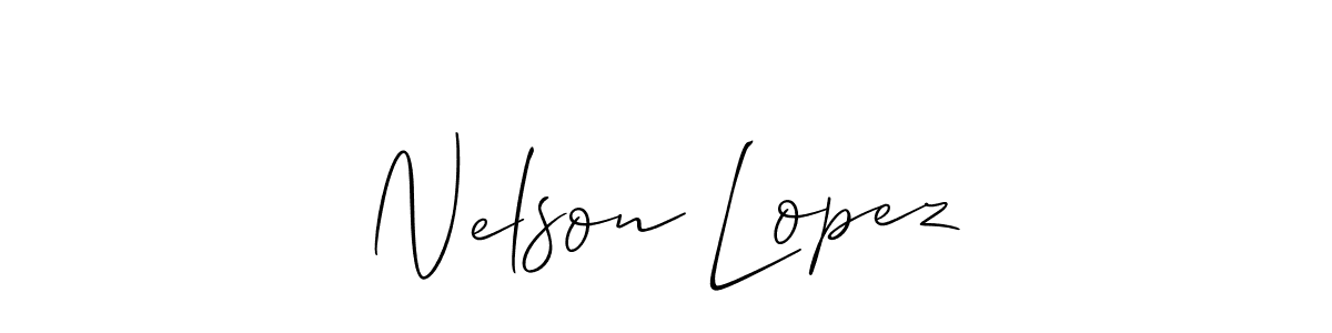 Allison_Script is a professional signature style that is perfect for those who want to add a touch of class to their signature. It is also a great choice for those who want to make their signature more unique. Get Nelson Lopez name to fancy signature for free. Nelson Lopez signature style 2 images and pictures png