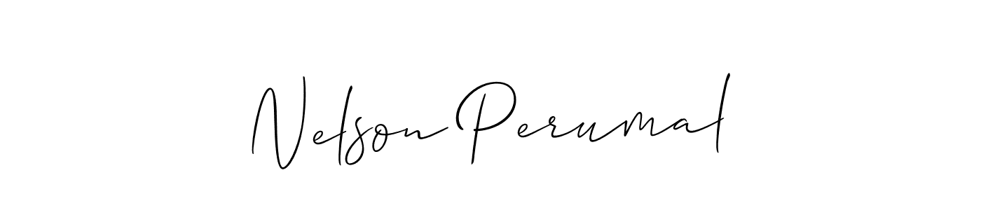 Also we have Nelson Perumal name is the best signature style. Create professional handwritten signature collection using Allison_Script autograph style. Nelson Perumal signature style 2 images and pictures png