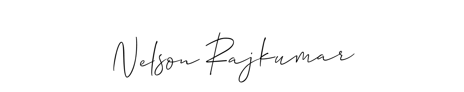 How to make Nelson Rajkumar name signature. Use Allison_Script style for creating short signs online. This is the latest handwritten sign. Nelson Rajkumar signature style 2 images and pictures png