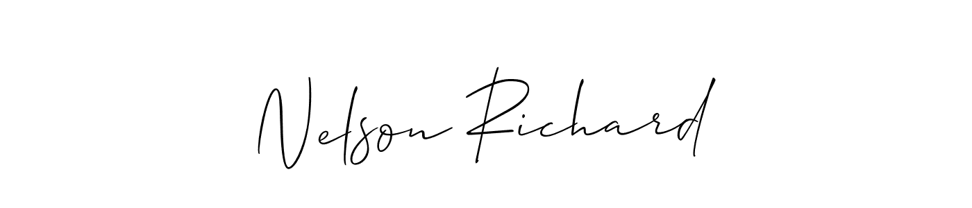 How to make Nelson Richard name signature. Use Allison_Script style for creating short signs online. This is the latest handwritten sign. Nelson Richard signature style 2 images and pictures png