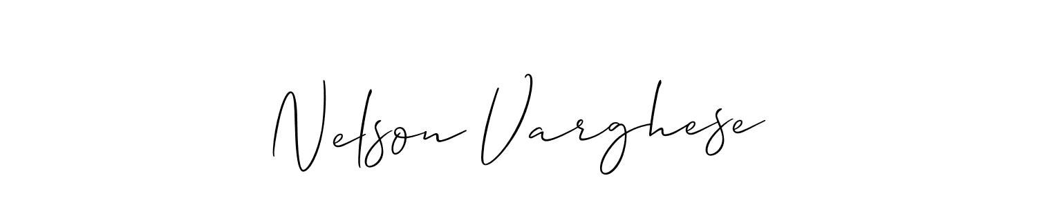 Design your own signature with our free online signature maker. With this signature software, you can create a handwritten (Allison_Script) signature for name Nelson Varghese. Nelson Varghese signature style 2 images and pictures png