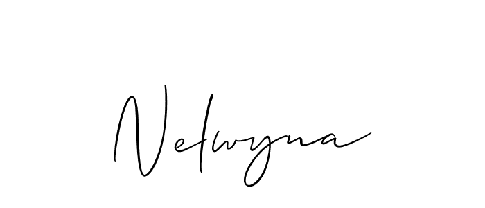 Create a beautiful signature design for name Nelwyna. With this signature (Allison_Script) fonts, you can make a handwritten signature for free. Nelwyna signature style 2 images and pictures png
