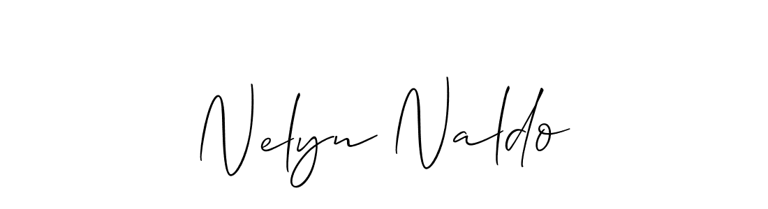 The best way (Allison_Script) to make a short signature is to pick only two or three words in your name. The name Nelyn Naldo include a total of six letters. For converting this name. Nelyn Naldo signature style 2 images and pictures png