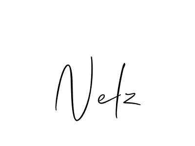 Design your own signature with our free online signature maker. With this signature software, you can create a handwritten (Allison_Script) signature for name Nelz. Nelz signature style 2 images and pictures png