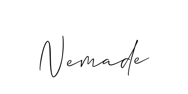 It looks lik you need a new signature style for name Nemade. Design unique handwritten (Allison_Script) signature with our free signature maker in just a few clicks. Nemade signature style 2 images and pictures png