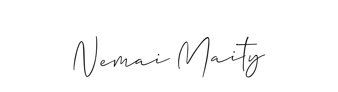 You should practise on your own different ways (Allison_Script) to write your name (Nemai Maity) in signature. don't let someone else do it for you. Nemai Maity signature style 2 images and pictures png