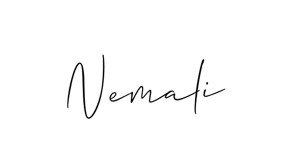 Make a beautiful signature design for name Nemali. With this signature (Allison_Script) style, you can create a handwritten signature for free. Nemali signature style 2 images and pictures png