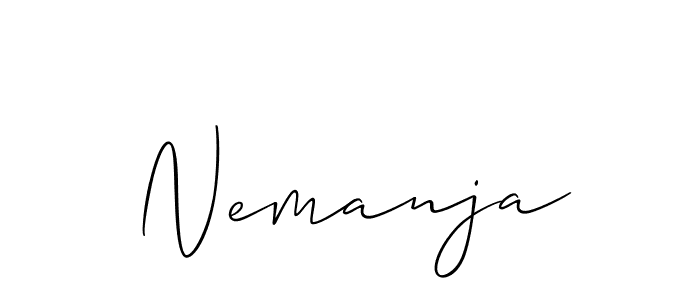 You should practise on your own different ways (Allison_Script) to write your name (Nemanja) in signature. don't let someone else do it for you. Nemanja signature style 2 images and pictures png