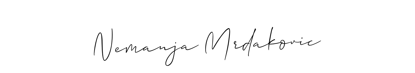 Also You can easily find your signature by using the search form. We will create Nemanja Mrdakovic name handwritten signature images for you free of cost using Allison_Script sign style. Nemanja Mrdakovic signature style 2 images and pictures png