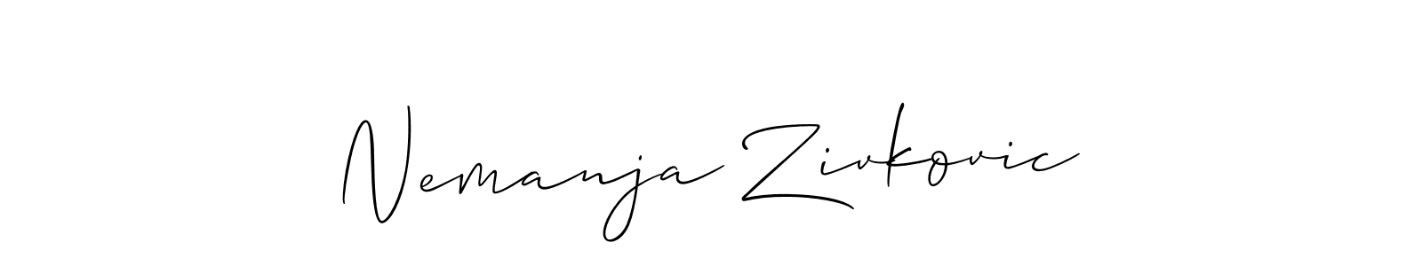 The best way (Allison_Script) to make a short signature is to pick only two or three words in your name. The name Nemanja Zivkovic include a total of six letters. For converting this name. Nemanja Zivkovic signature style 2 images and pictures png