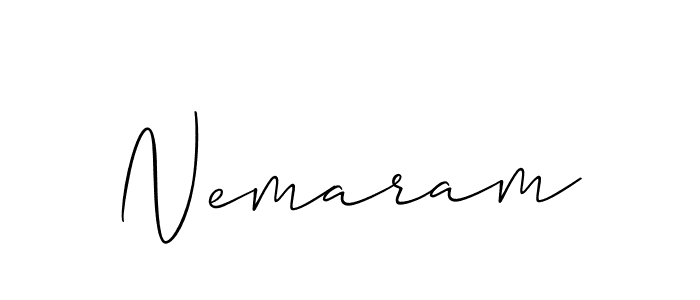 Design your own signature with our free online signature maker. With this signature software, you can create a handwritten (Allison_Script) signature for name Nemaram. Nemaram signature style 2 images and pictures png