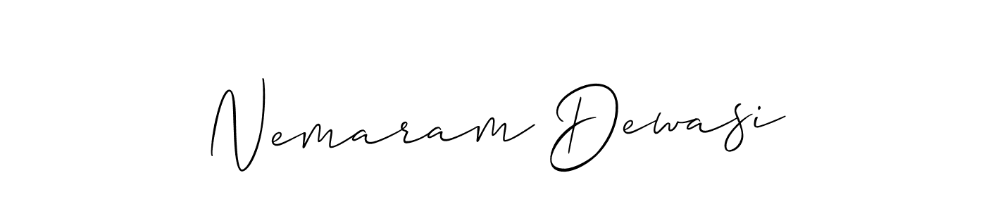 It looks lik you need a new signature style for name Nemaram Dewasi. Design unique handwritten (Allison_Script) signature with our free signature maker in just a few clicks. Nemaram Dewasi signature style 2 images and pictures png