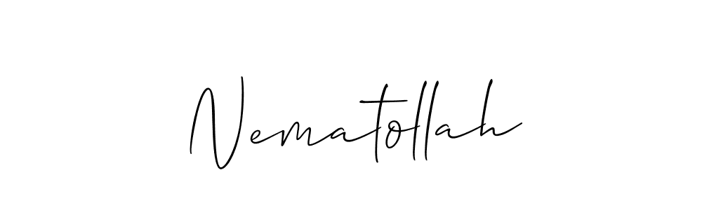 How to make Nematollah signature? Allison_Script is a professional autograph style. Create handwritten signature for Nematollah name. Nematollah signature style 2 images and pictures png
