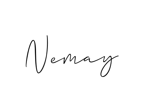 Nemay stylish signature style. Best Handwritten Sign (Allison_Script) for my name. Handwritten Signature Collection Ideas for my name Nemay. Nemay signature style 2 images and pictures png