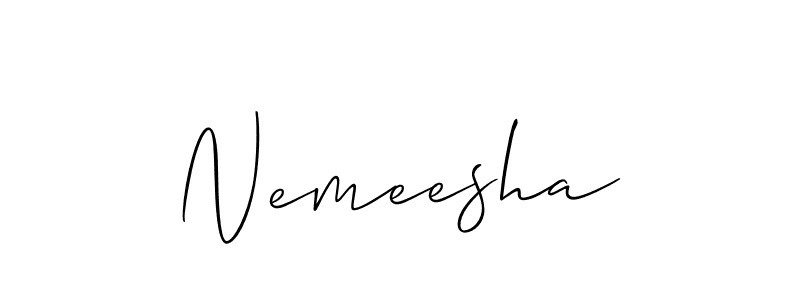 Once you've used our free online signature maker to create your best signature Allison_Script style, it's time to enjoy all of the benefits that Nemeesha name signing documents. Nemeesha signature style 2 images and pictures png