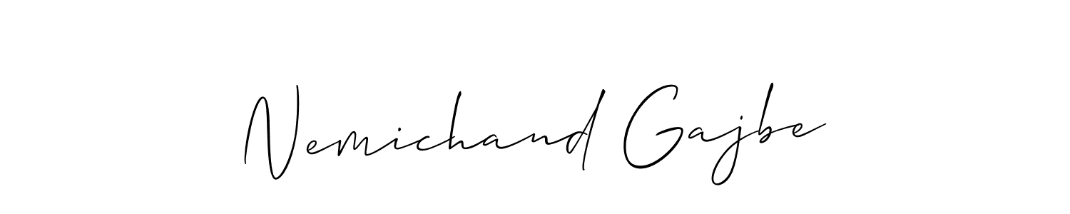 Allison_Script is a professional signature style that is perfect for those who want to add a touch of class to their signature. It is also a great choice for those who want to make their signature more unique. Get Nemichand Gajbe name to fancy signature for free. Nemichand Gajbe signature style 2 images and pictures png