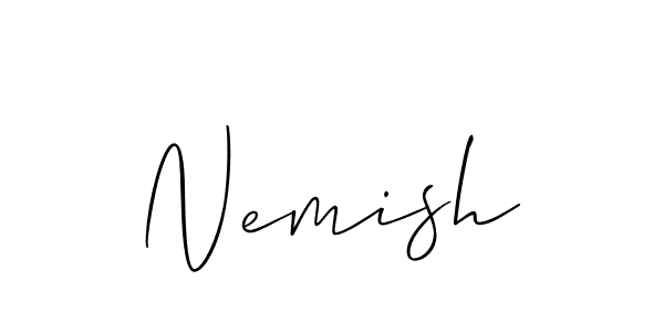 Similarly Allison_Script is the best handwritten signature design. Signature creator online .You can use it as an online autograph creator for name Nemish. Nemish signature style 2 images and pictures png
