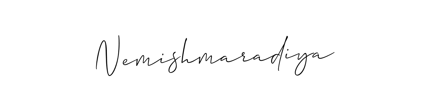 Also we have Nemishmaradiya name is the best signature style. Create professional handwritten signature collection using Allison_Script autograph style. Nemishmaradiya signature style 2 images and pictures png