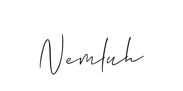 Nemluh stylish signature style. Best Handwritten Sign (Allison_Script) for my name. Handwritten Signature Collection Ideas for my name Nemluh. Nemluh signature style 2 images and pictures png