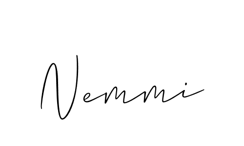 Use a signature maker to create a handwritten signature online. With this signature software, you can design (Allison_Script) your own signature for name Nemmi. Nemmi signature style 2 images and pictures png