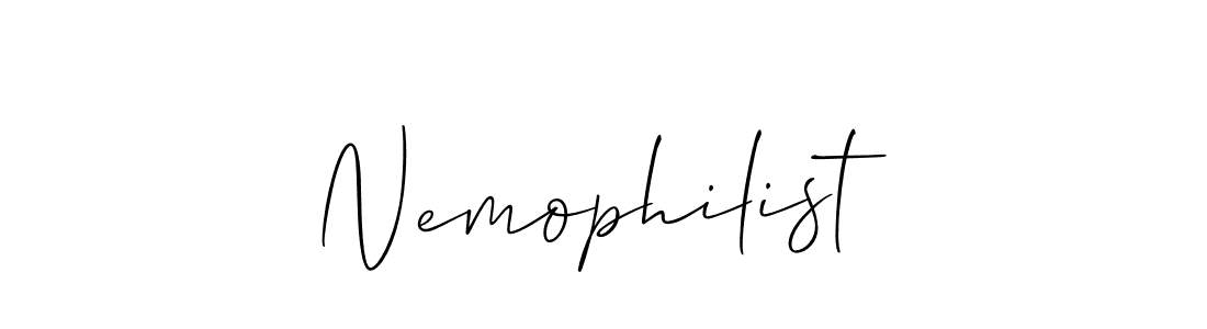 Also we have Nemophilist name is the best signature style. Create professional handwritten signature collection using Allison_Script autograph style. Nemophilist signature style 2 images and pictures png