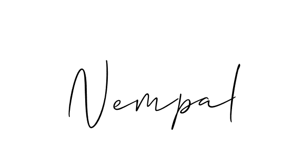 Use a signature maker to create a handwritten signature online. With this signature software, you can design (Allison_Script) your own signature for name Nempal. Nempal signature style 2 images and pictures png