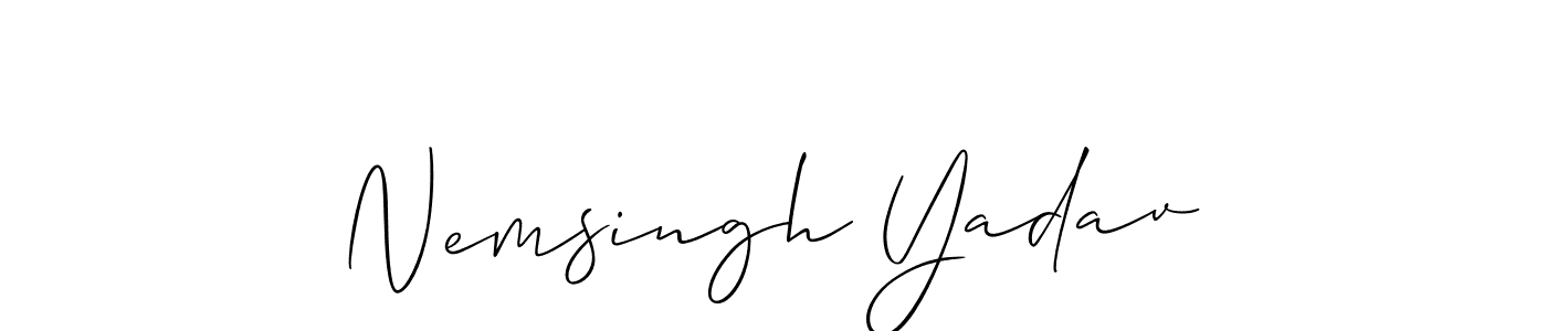 How to Draw Nemsingh Yadav signature style? Allison_Script is a latest design signature styles for name Nemsingh Yadav. Nemsingh Yadav signature style 2 images and pictures png