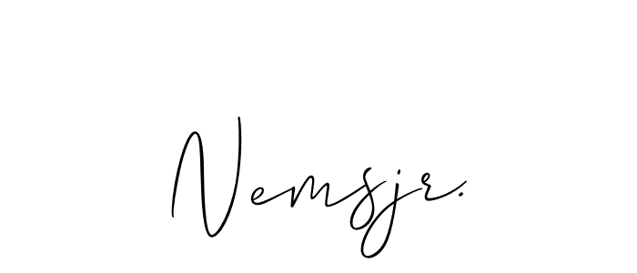 Design your own signature with our free online signature maker. With this signature software, you can create a handwritten (Allison_Script) signature for name Nemsjr.. Nemsjr. signature style 2 images and pictures png