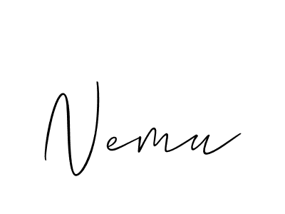 It looks lik you need a new signature style for name Nemu. Design unique handwritten (Allison_Script) signature with our free signature maker in just a few clicks. Nemu signature style 2 images and pictures png