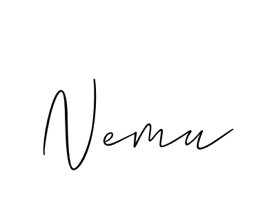 if you are searching for the best signature style for your name Nemu. so please give up your signature search. here we have designed multiple signature styles  using Allison_Script. Nemu signature style 2 images and pictures png