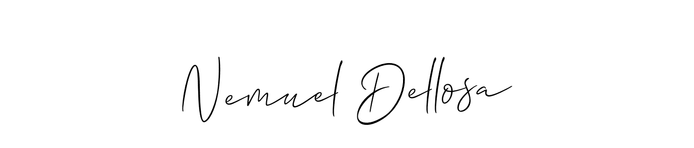 You should practise on your own different ways (Allison_Script) to write your name (Nemuel Dellosa) in signature. don't let someone else do it for you. Nemuel Dellosa signature style 2 images and pictures png