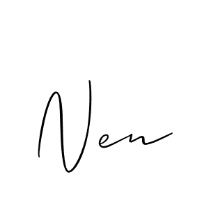 Use a signature maker to create a handwritten signature online. With this signature software, you can design (Allison_Script) your own signature for name Nen. Nen signature style 2 images and pictures png