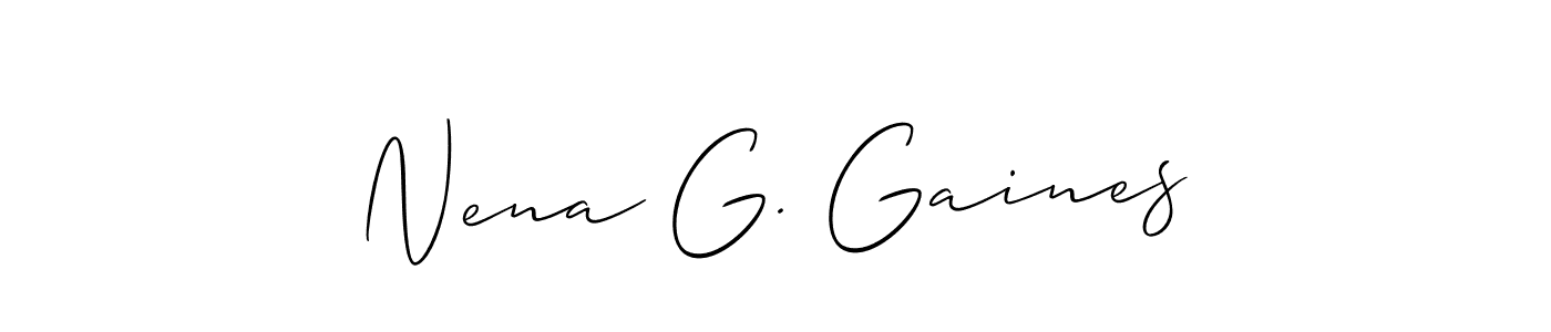 Design your own signature with our free online signature maker. With this signature software, you can create a handwritten (Allison_Script) signature for name Nena G. Gaines. Nena G. Gaines signature style 2 images and pictures png