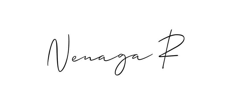 How to make Nenaga R signature? Allison_Script is a professional autograph style. Create handwritten signature for Nenaga R name. Nenaga R signature style 2 images and pictures png