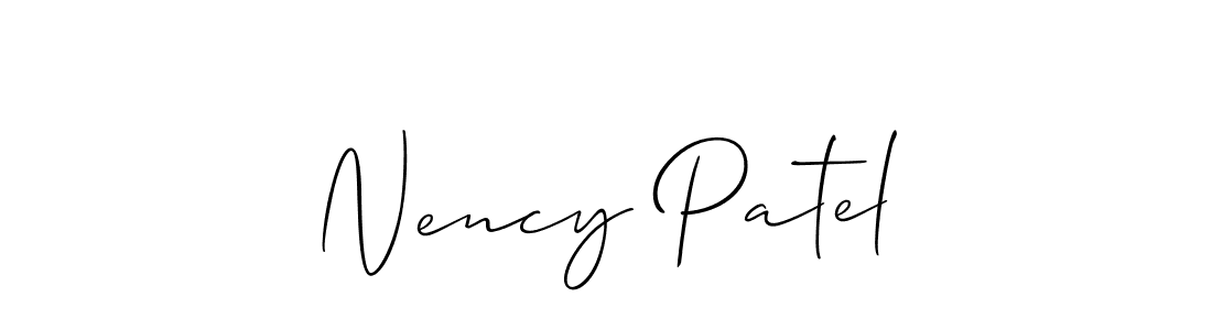 This is the best signature style for the Nency Patel name. Also you like these signature font (Allison_Script). Mix name signature. Nency Patel signature style 2 images and pictures png