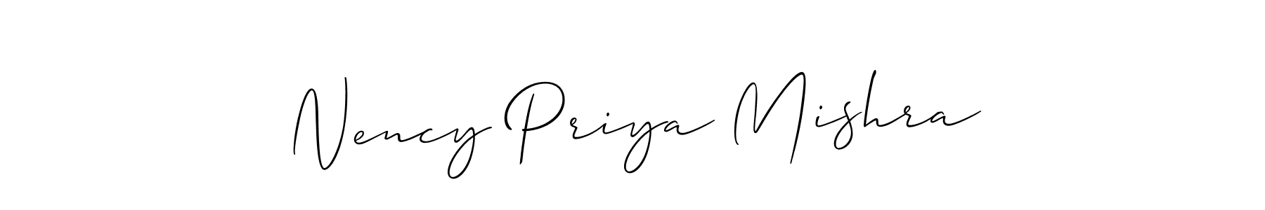 You can use this online signature creator to create a handwritten signature for the name Nency Priya Mishra. This is the best online autograph maker. Nency Priya Mishra signature style 2 images and pictures png