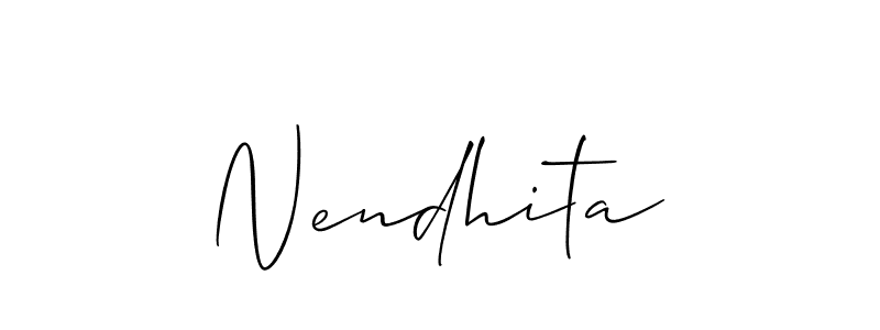 How to make Nendhita name signature. Use Allison_Script style for creating short signs online. This is the latest handwritten sign. Nendhita signature style 2 images and pictures png