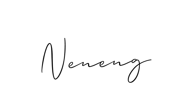 Similarly Allison_Script is the best handwritten signature design. Signature creator online .You can use it as an online autograph creator for name Neneng. Neneng signature style 2 images and pictures png