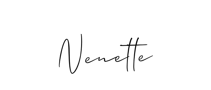 Make a beautiful signature design for name Nenette. With this signature (Allison_Script) style, you can create a handwritten signature for free. Nenette signature style 2 images and pictures png