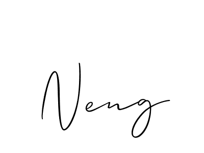 Design your own signature with our free online signature maker. With this signature software, you can create a handwritten (Allison_Script) signature for name Neng. Neng signature style 2 images and pictures png