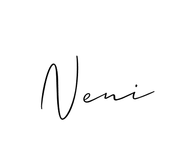 Design your own signature with our free online signature maker. With this signature software, you can create a handwritten (Allison_Script) signature for name Neni. Neni signature style 2 images and pictures png