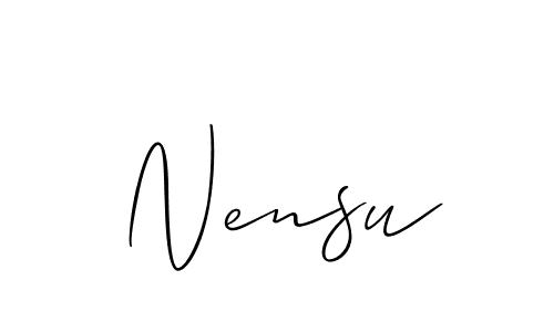 Design your own signature with our free online signature maker. With this signature software, you can create a handwritten (Allison_Script) signature for name Nensu. Nensu signature style 2 images and pictures png