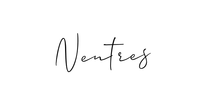 Use a signature maker to create a handwritten signature online. With this signature software, you can design (Allison_Script) your own signature for name Nentres. Nentres signature style 2 images and pictures png