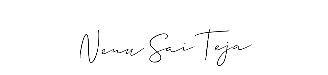 Use a signature maker to create a handwritten signature online. With this signature software, you can design (Allison_Script) your own signature for name Nenu Sai Teja. Nenu Sai Teja signature style 2 images and pictures png