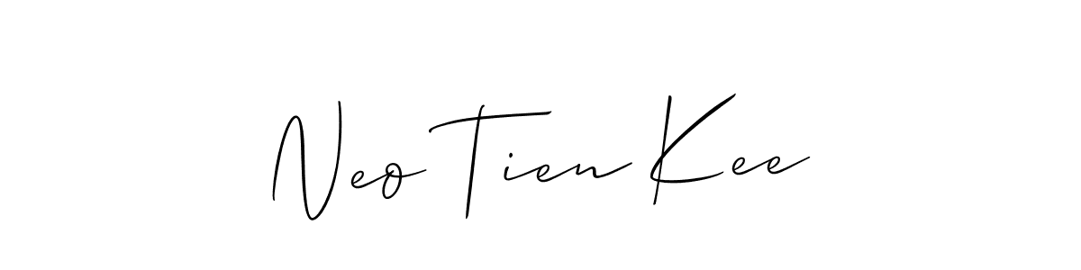 How to make Neo Tien Kee name signature. Use Allison_Script style for creating short signs online. This is the latest handwritten sign. Neo Tien Kee signature style 2 images and pictures png