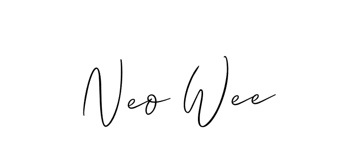 The best way (Allison_Script) to make a short signature is to pick only two or three words in your name. The name Neo Wee include a total of six letters. For converting this name. Neo Wee signature style 2 images and pictures png