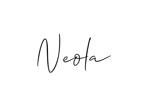 Design your own signature with our free online signature maker. With this signature software, you can create a handwritten (Allison_Script) signature for name Neola. Neola signature style 2 images and pictures png