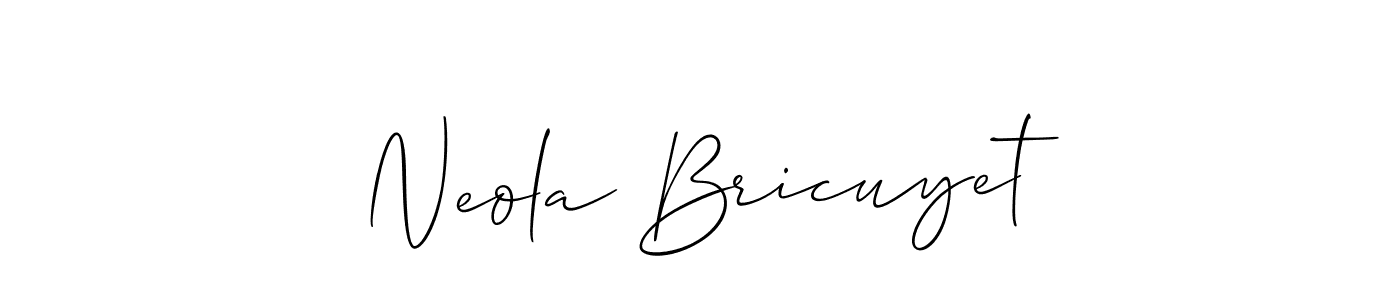 It looks lik you need a new signature style for name Neola Bricuyet. Design unique handwritten (Allison_Script) signature with our free signature maker in just a few clicks. Neola Bricuyet signature style 2 images and pictures png