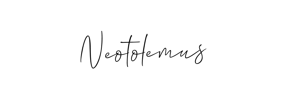 Make a short Neotolemus signature style. Manage your documents anywhere anytime using Allison_Script. Create and add eSignatures, submit forms, share and send files easily. Neotolemus signature style 2 images and pictures png